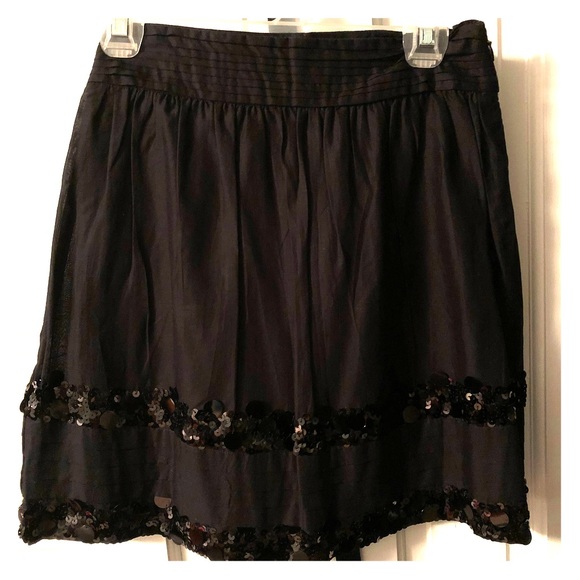 NWT Ann Taylor Loft black sequin skirt 00P - Picture 1 of 4